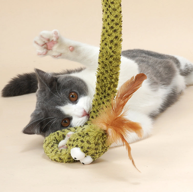 zeze Brinquedo para gatos - Varinha Pelúcia com Alça de Silicone - Cobra