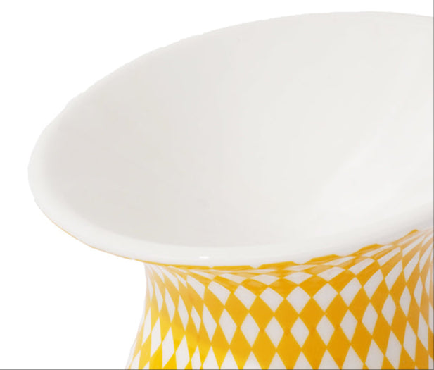 Comedouro de Ceramica Elevado para pets - Losango Amarelo- zeze