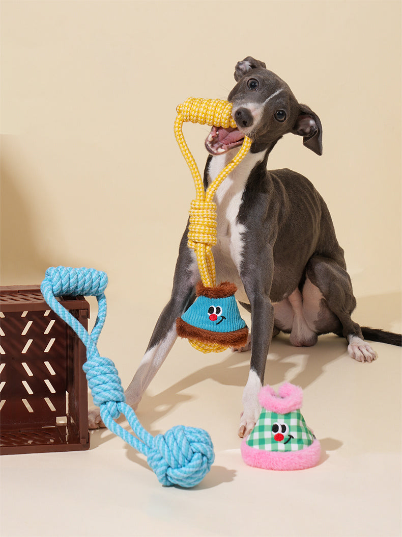 Brinquedo para cachorros zeze - Mordedor com Corda Lampada - Amarelo