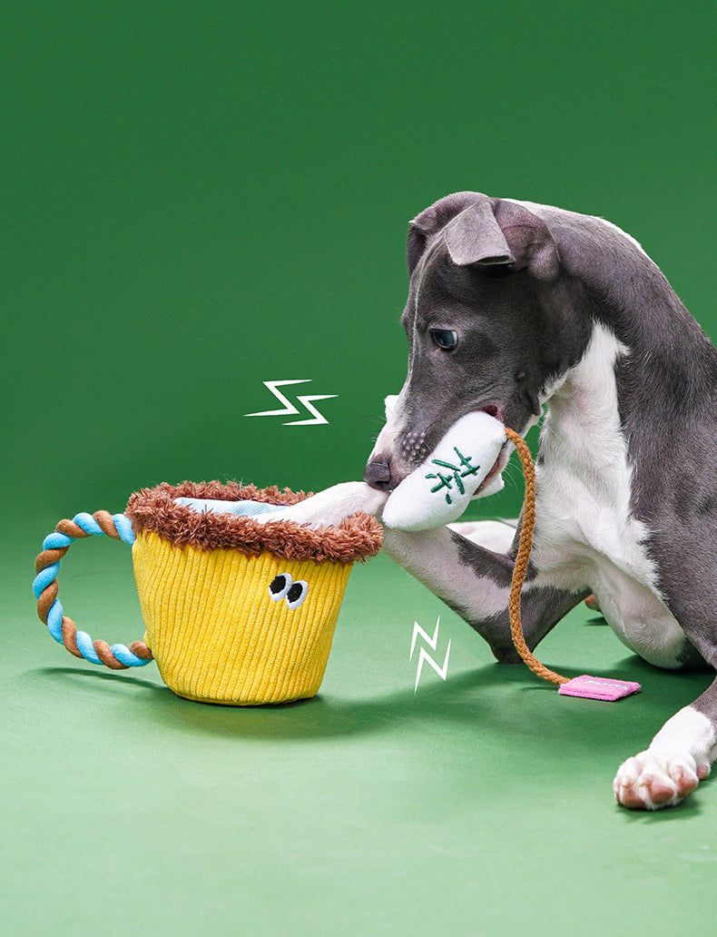 Xicara Pelúcia e Corda - zeze Brinquedo para cachorros