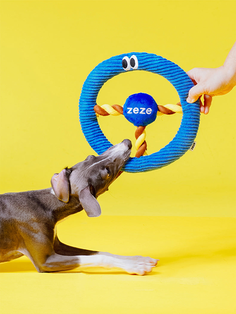 Brinquedo para cachorros zeze - Mordedor com Corda Volante - Azul