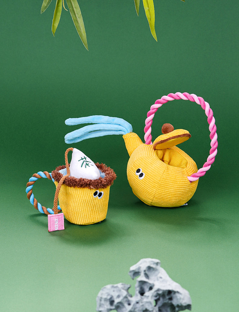 Xicara Pelúcia e Corda - zeze Brinquedo para cachorros