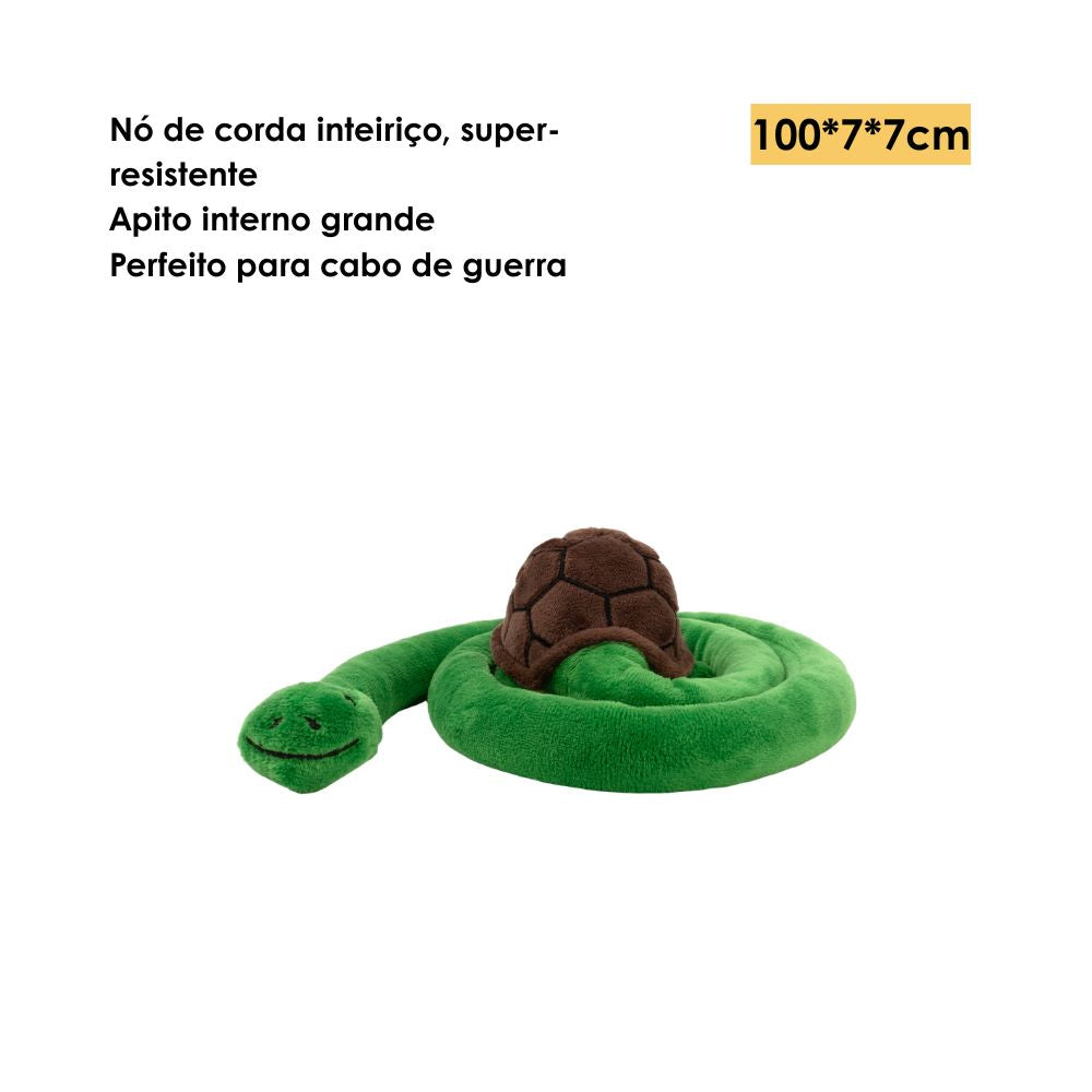 Brinquedo Interativo com Corda Animais Esticadinhos Tartaruga - Qmonster