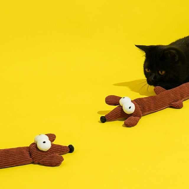 zeze Brinquedo para gatos - Varinha Pelúcia com Alça de Silicone - Salsicha