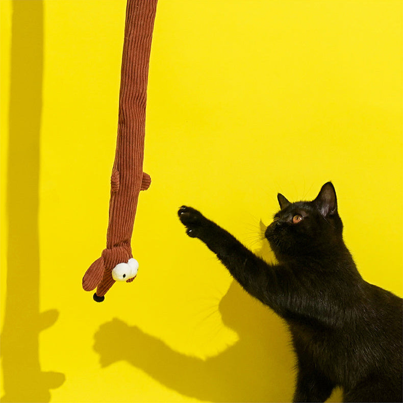 zeze Brinquedo para gatos - Varinha Pelúcia com Alça de Silicone - Salsicha