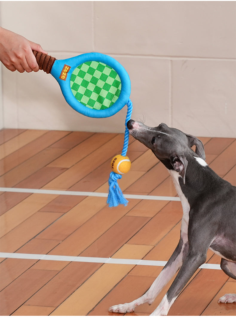 Brinquedo para cachorros zeze - Mordedor com Corda Kit Tennis - Azul