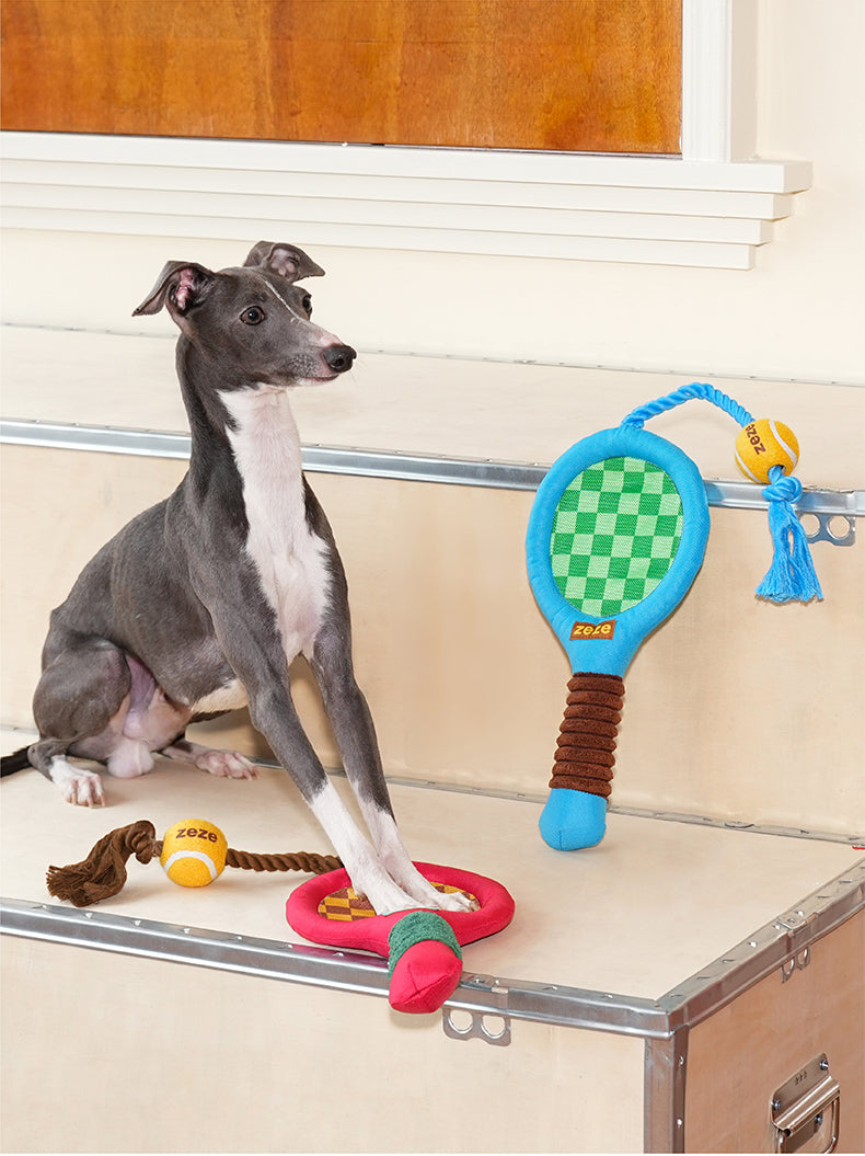 Brinquedo para cachorros zeze - Mordedor com Corda Kit Tennis - Vermelha