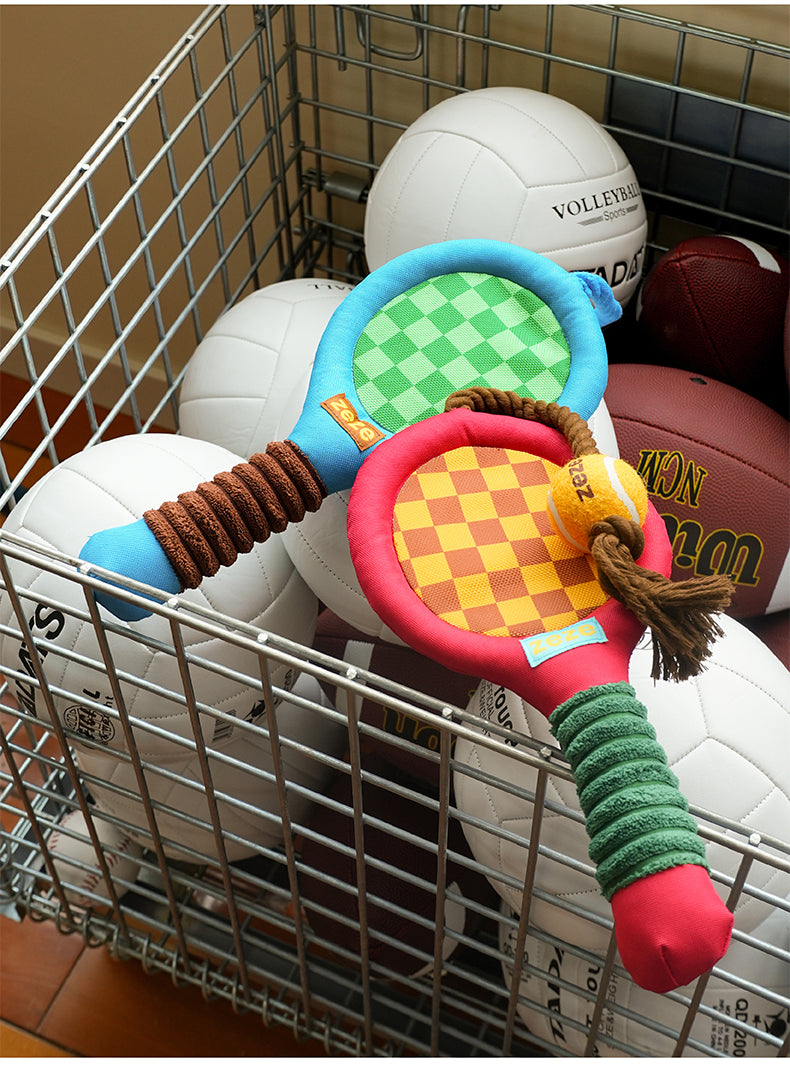 Brinquedo para cachorros zeze - Mordedor com Corda Kit Tennis - Vermelha