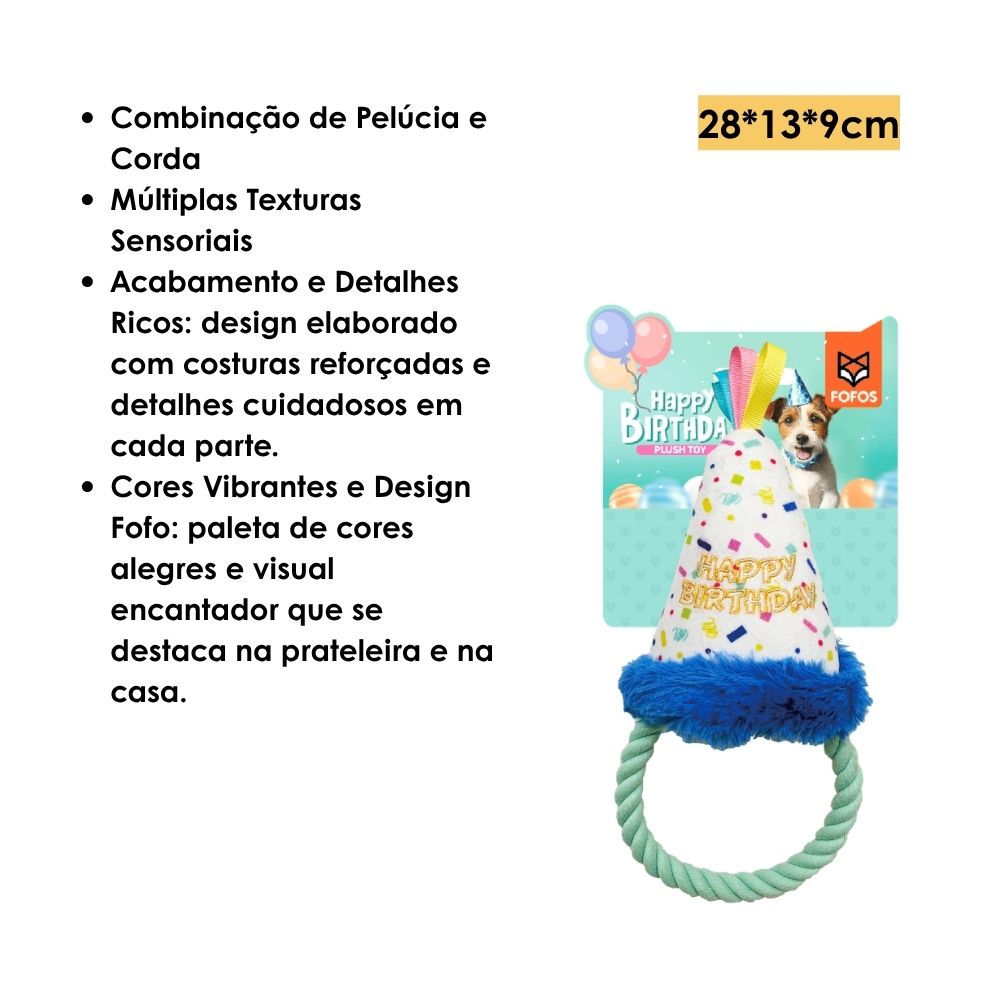Brinquedo Pelúcia Feliz Aniversário! Gorro - FOFOS