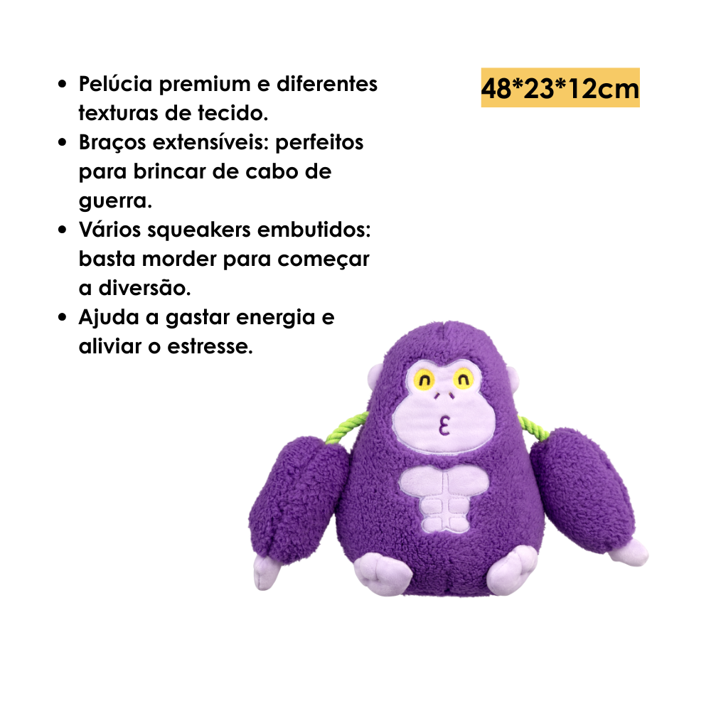 Brinquedo Interativo com Corda Gorila Alegre - Qmonster