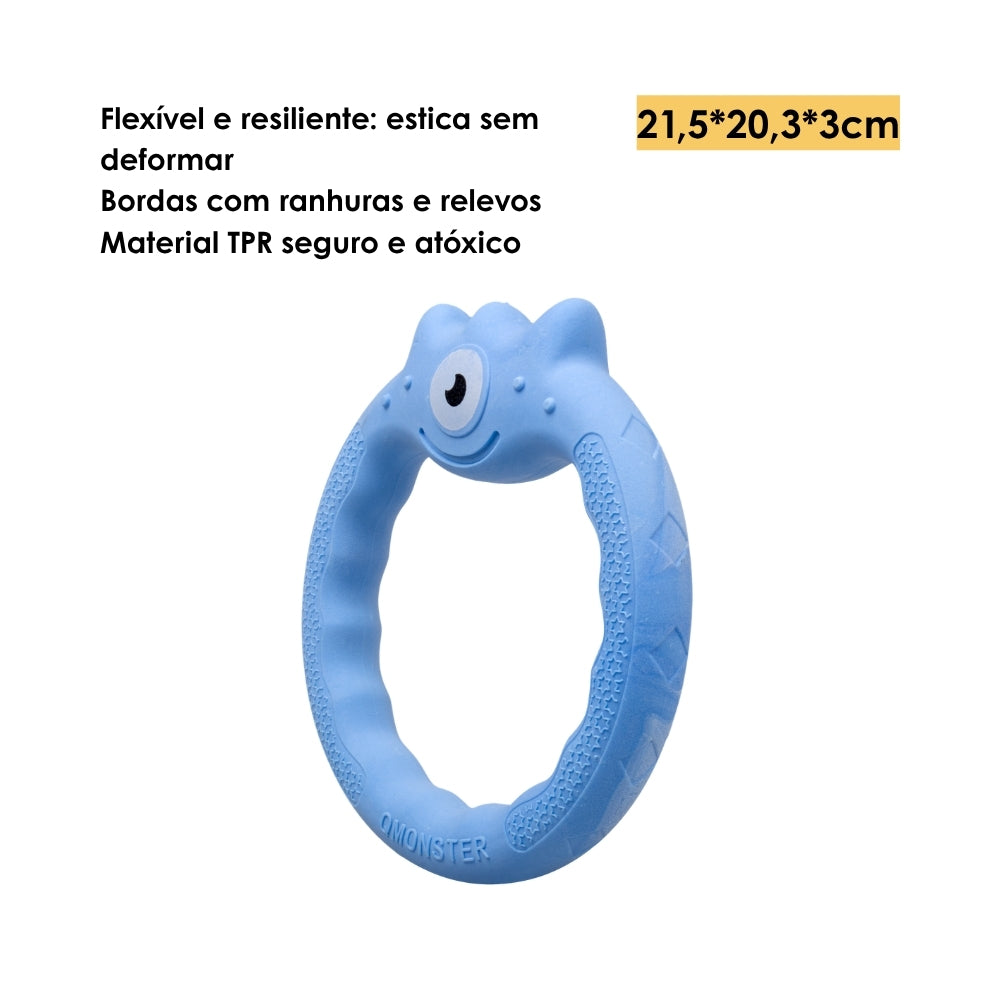 Brinquedo Mordedor Interativo Anel de Ciclope Azul - Qmonster