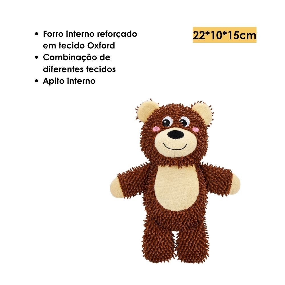 Brinquedo Pelúcia Chenille Tough Fofura Urso - FOFOS