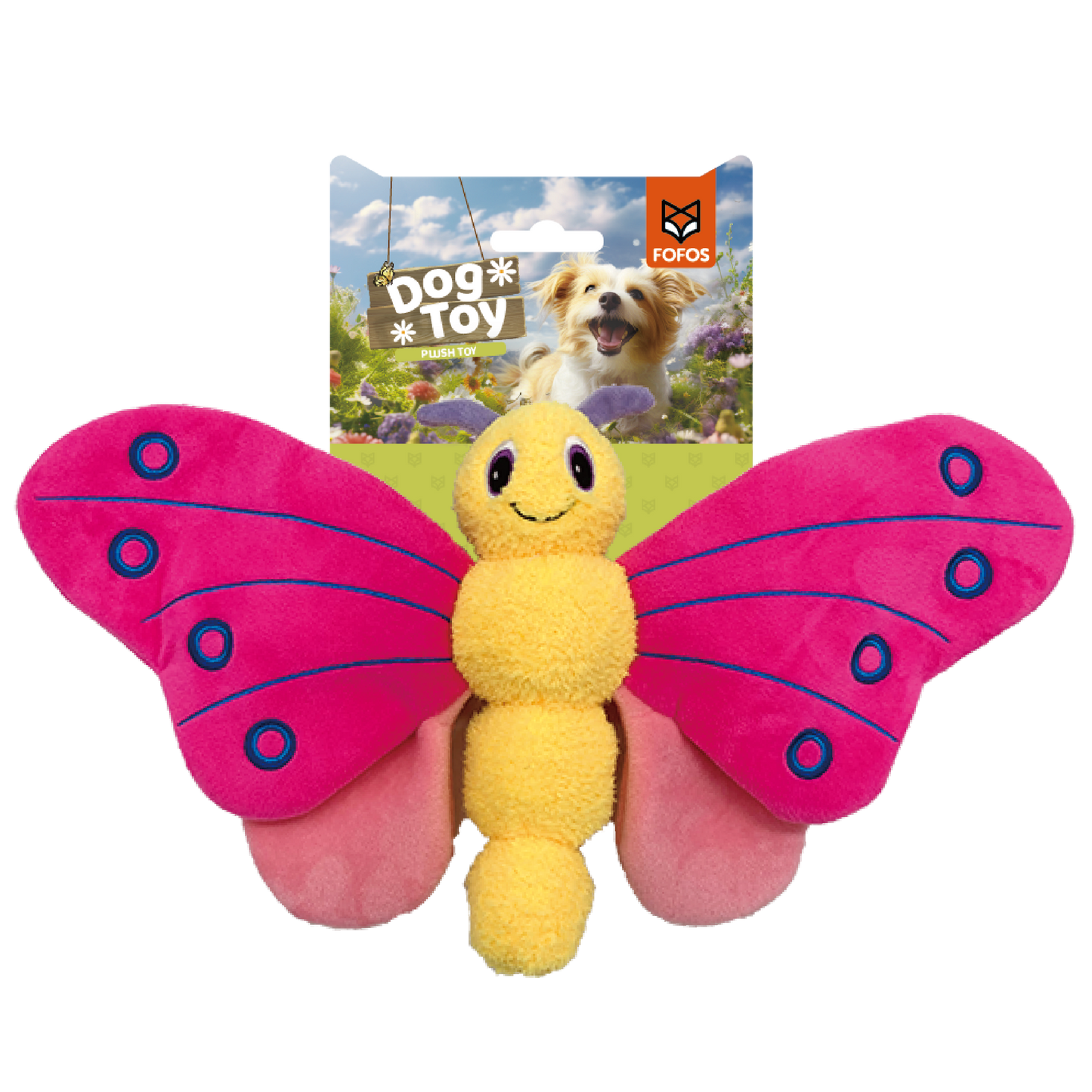 FOFOS Brinquedos para Cães - Floresta em Sonho Borboleta Jumbo - Rosa