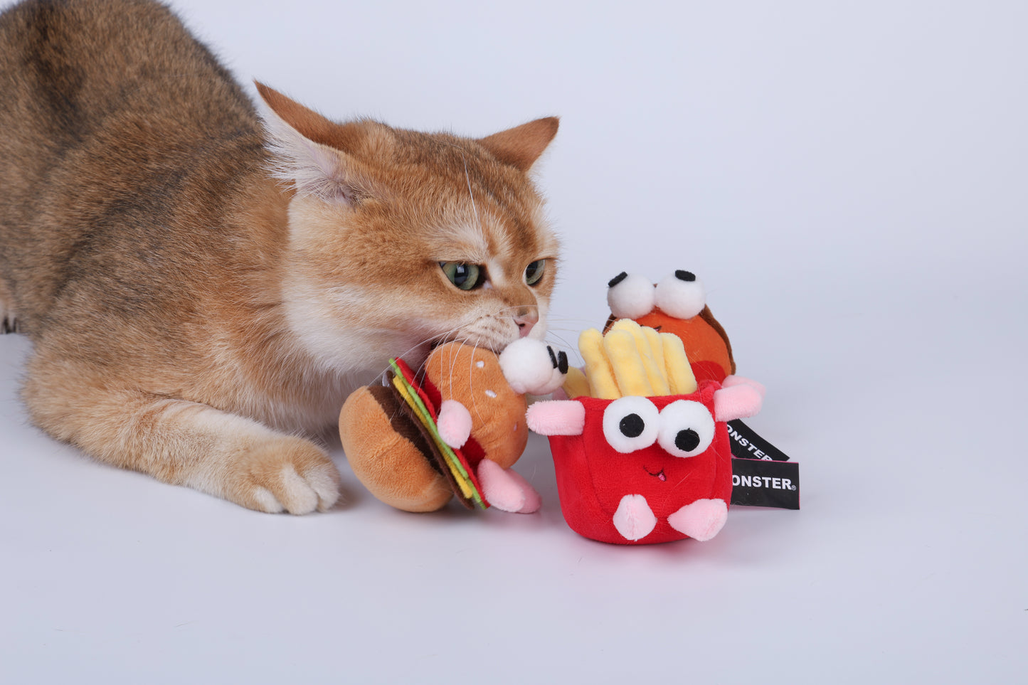 Qmonster Brinquedo para gatos - Fast Food com Catnip 'foodie'- Burguer