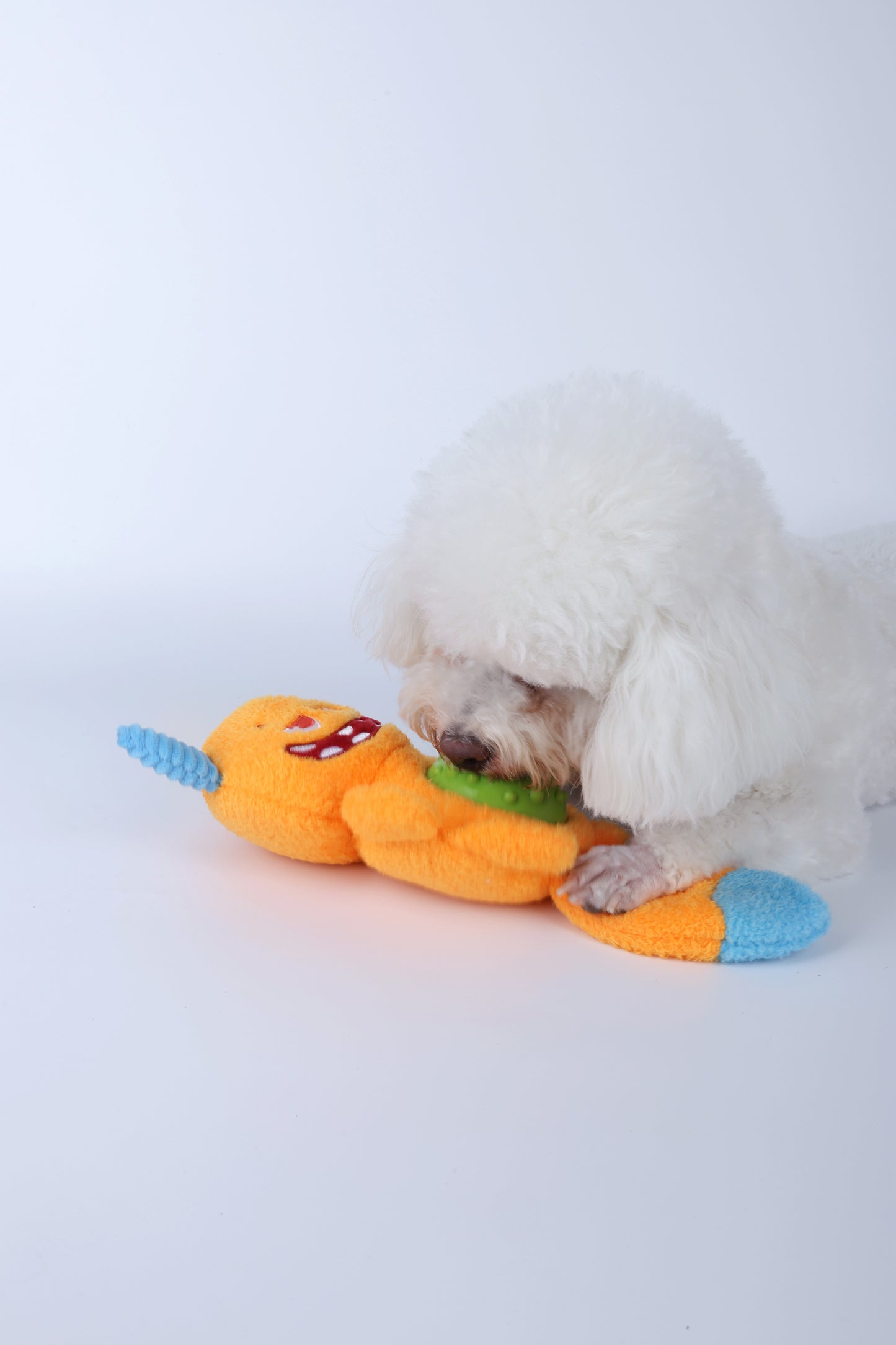 Qmonster Brinquedo para cachorros - Interativo Monstro Faminto - Laranja