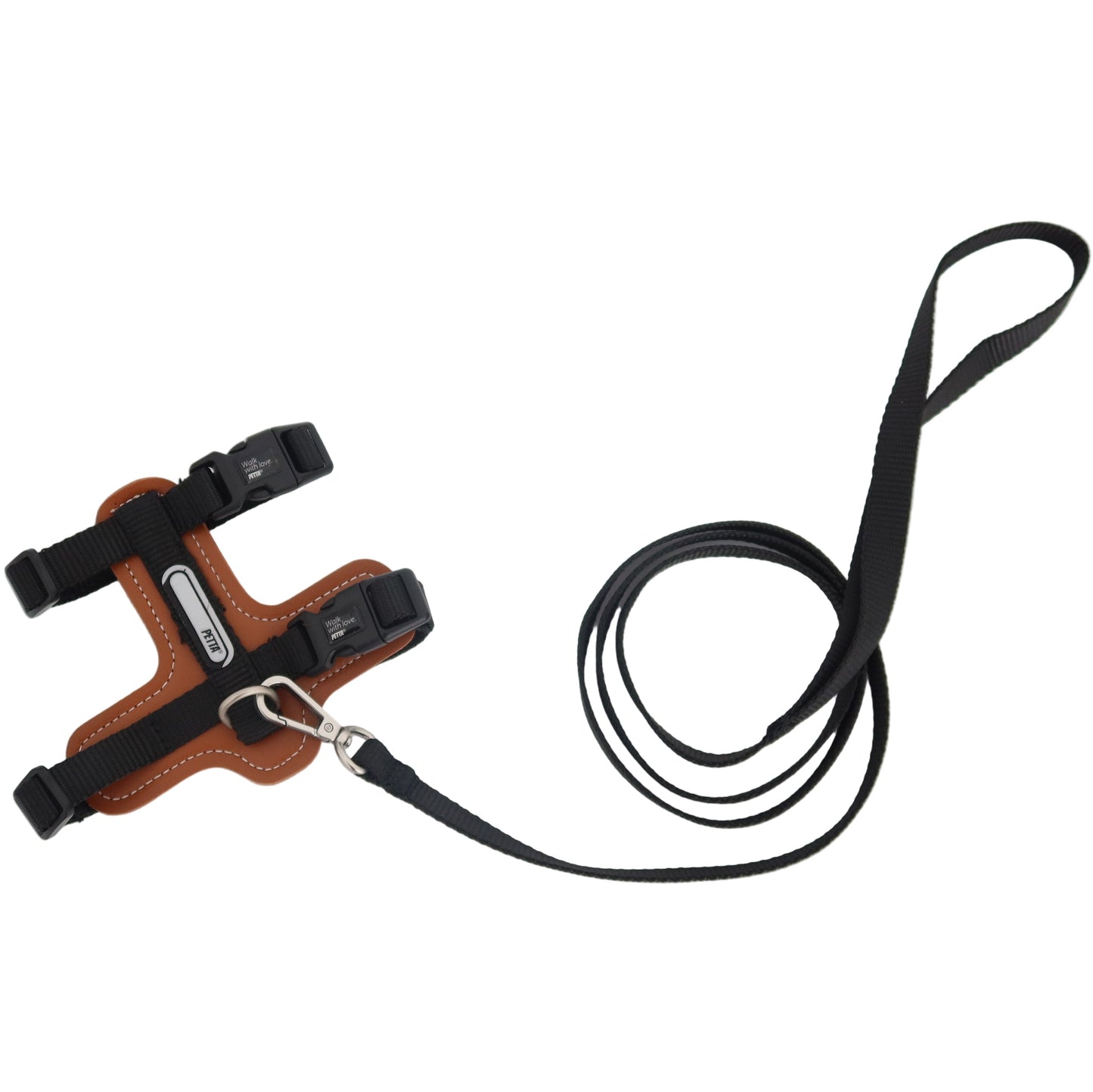 Petta Kit Peitoral H para cachorros pequenos ou gatos - Preta Rocha