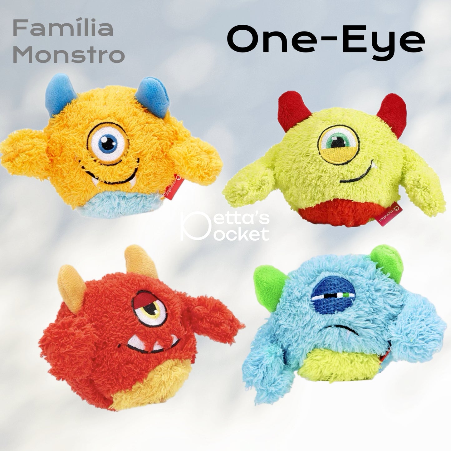 Qmonster Brinquedo para cachorro - 2in1 Monstro One-Eye Cyclop Pelúcia com Som