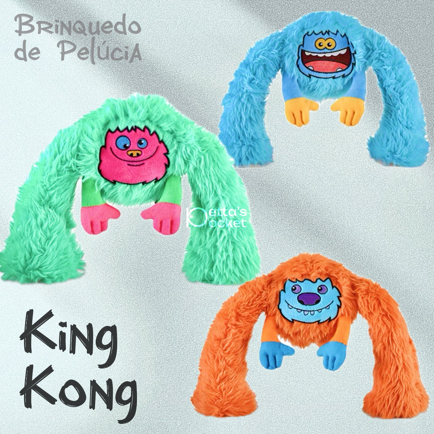 Qmonster Brinquedo para cachorro - 2in1 King Kong Pelúcia com Som