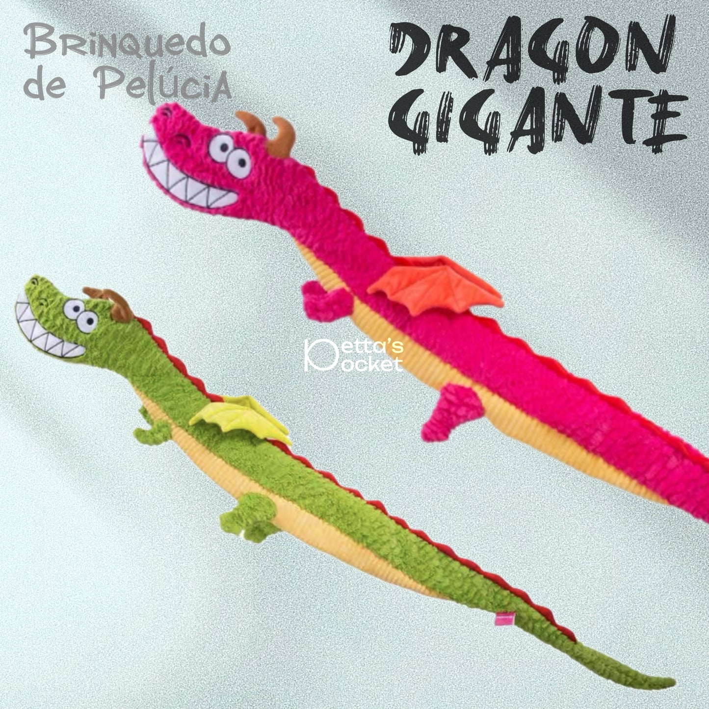 Qmonster Brinquedo para cachorro - Dragão Gigante Pelúcia com som de papel