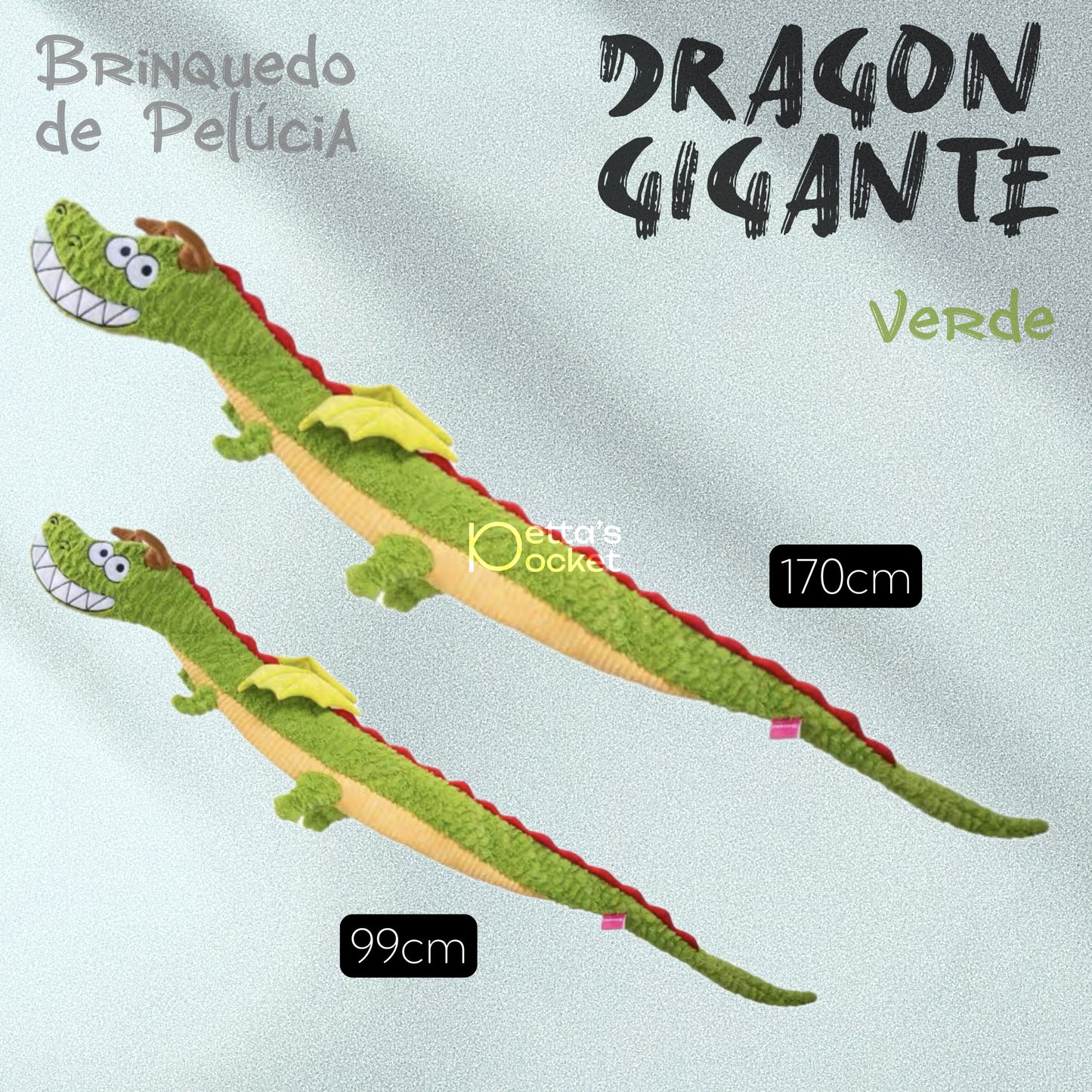 Qmonster Brinquedo para cachorro - Dragão Gigante Pelúcia com som de papel
