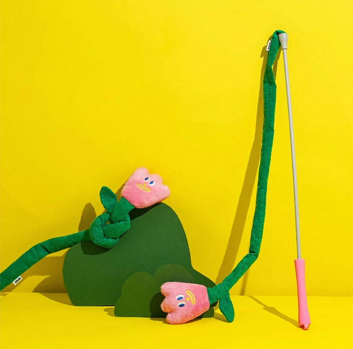 zeze Brinquedo para gatos - Varinha Pelúcia com Alça de Silicone