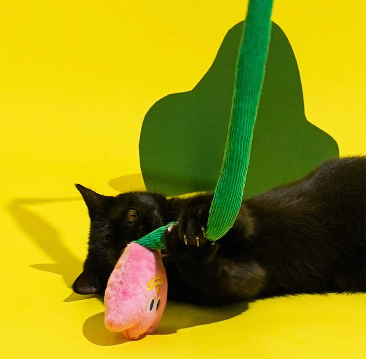 zeze Brinquedo para gatos - Varinha Pelúcia com Alça de Silicone