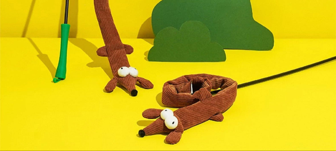 zeze Brinquedo para gatos - Varinha Pelúcia com Alça de Silicone
