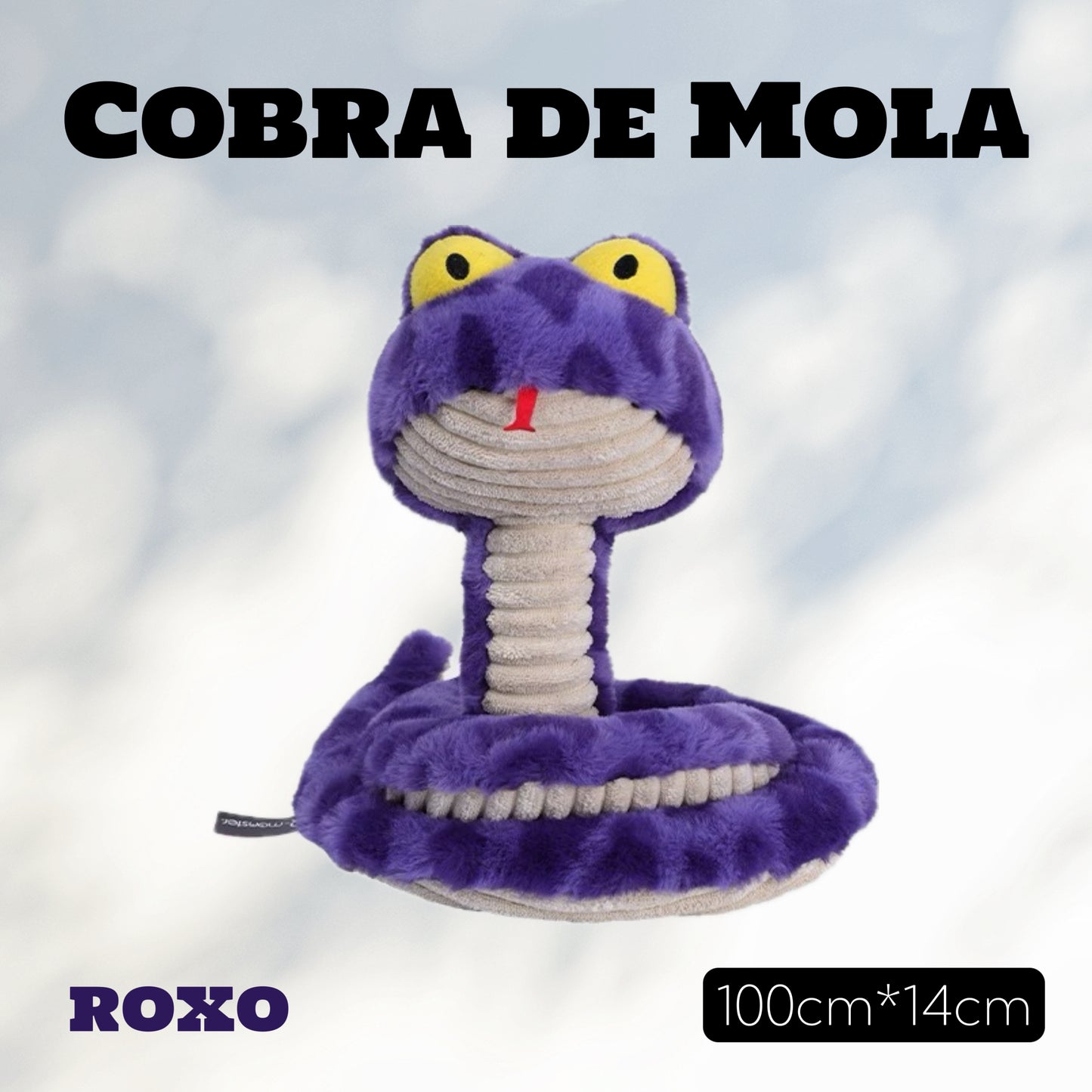 Qmonster Brinquedo para cachorros - Interativo Cobra de Mola 100cm