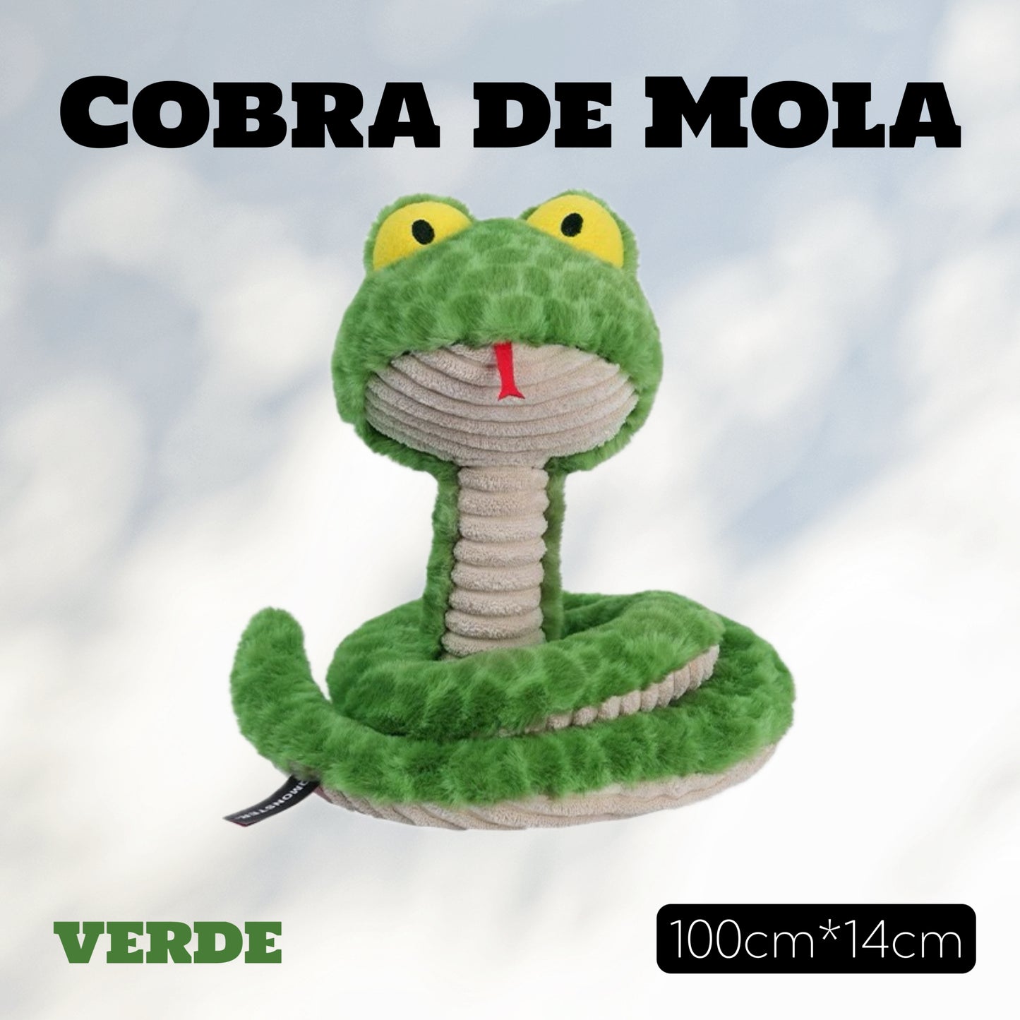 Qmonster Brinquedo para cachorros - Interativo Cobra de Mola 100cm