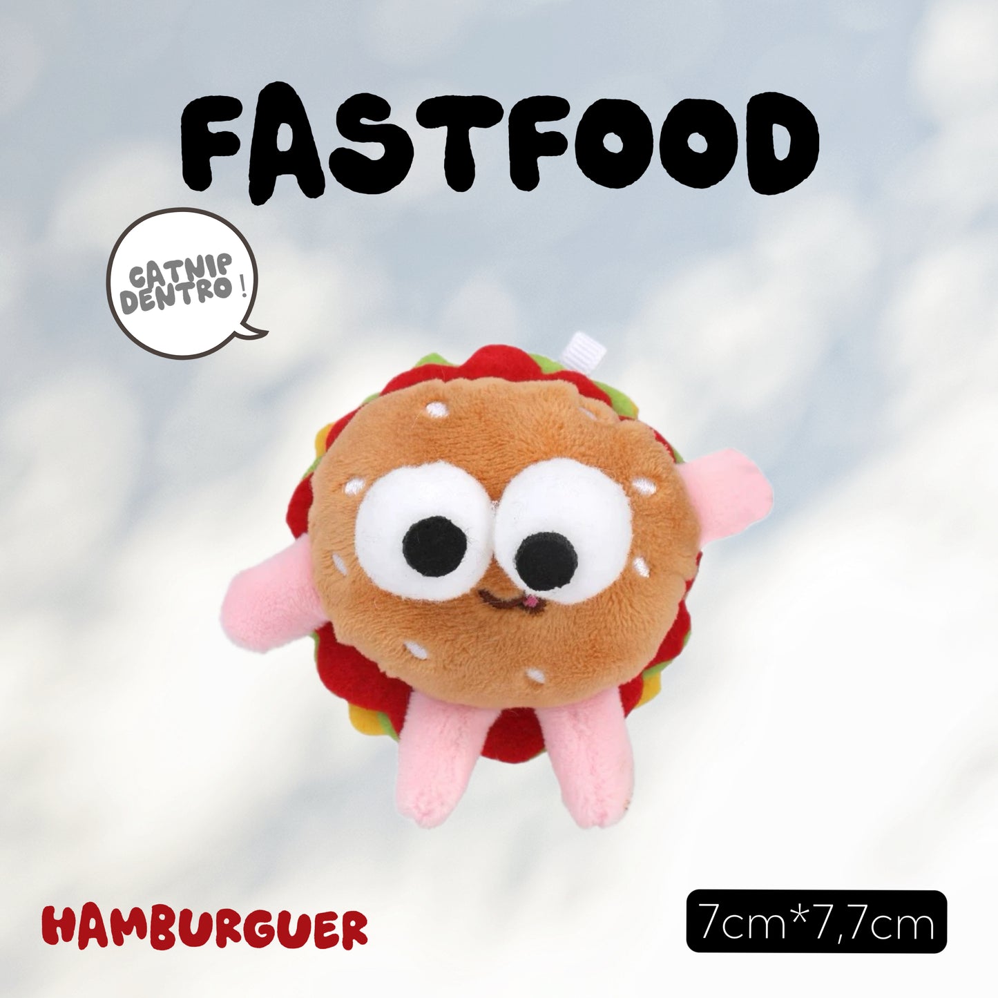 Qmonster Brinquedo para gatos - Fast Food com Catnip 'foodie'