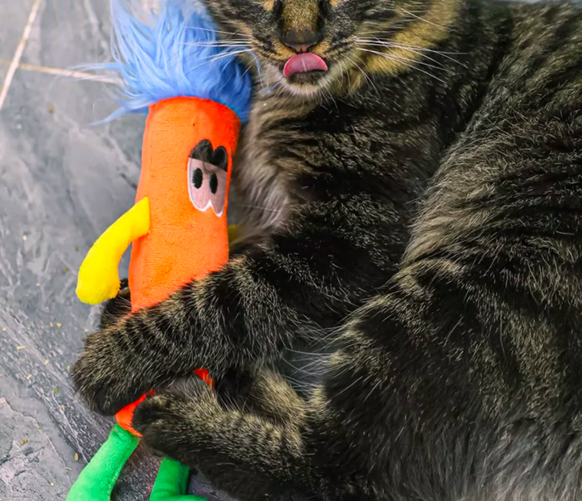 Qmonster Brinquedo para gatos - Stickman Pelúcia Com Catnip - Amarelo