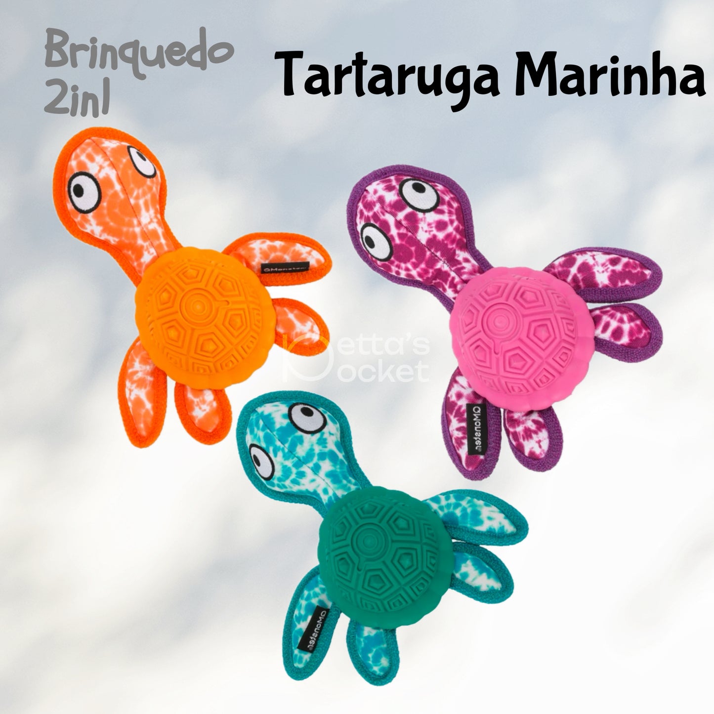 Qmonster Brinquedo para cachorro - Tartaruga Marinha 2in1 brinquedo e dispensador de pesticos