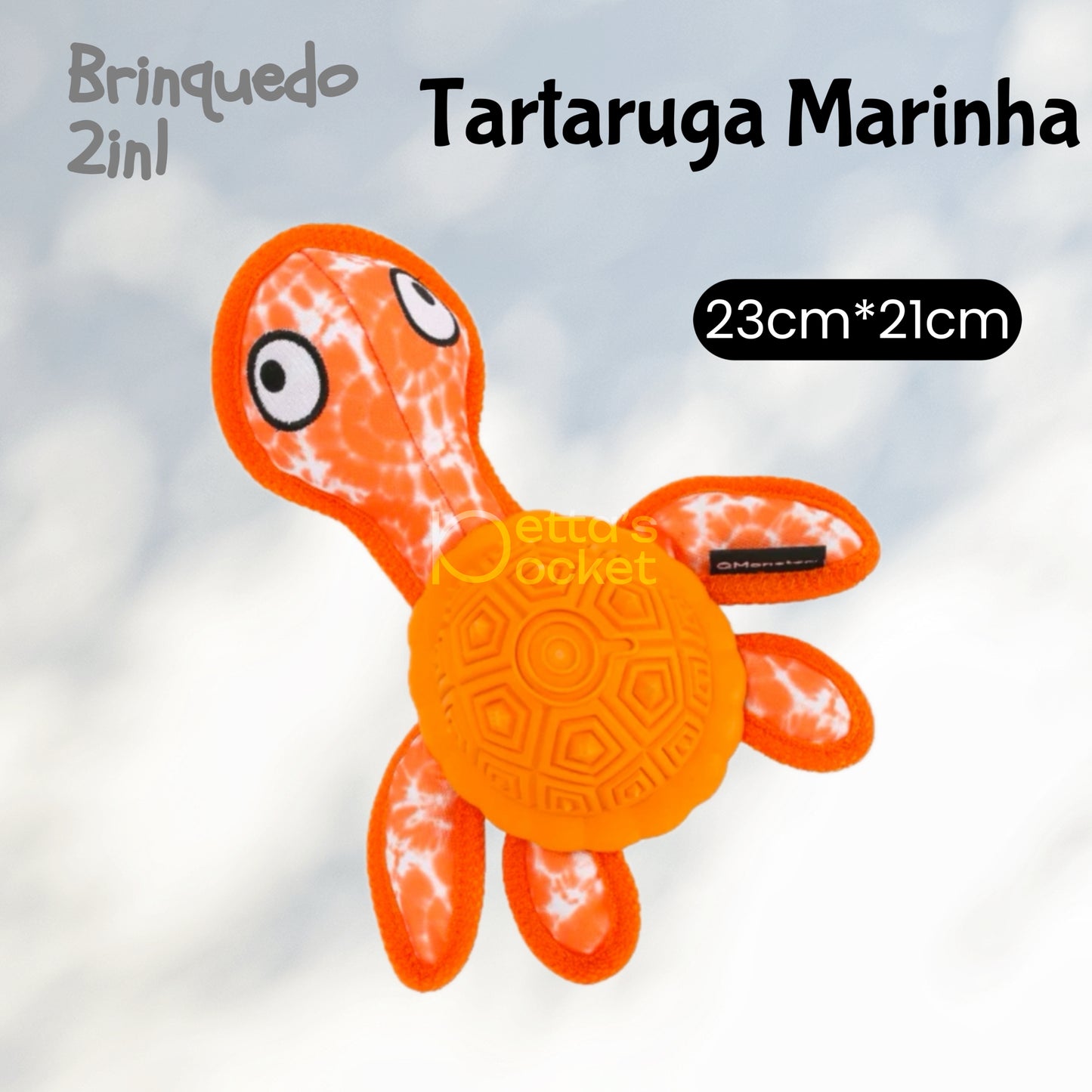 Qmonster Brinquedo para cachorro - Tartaruga Marinha 2in1 brinquedo e dispensador de pesticos