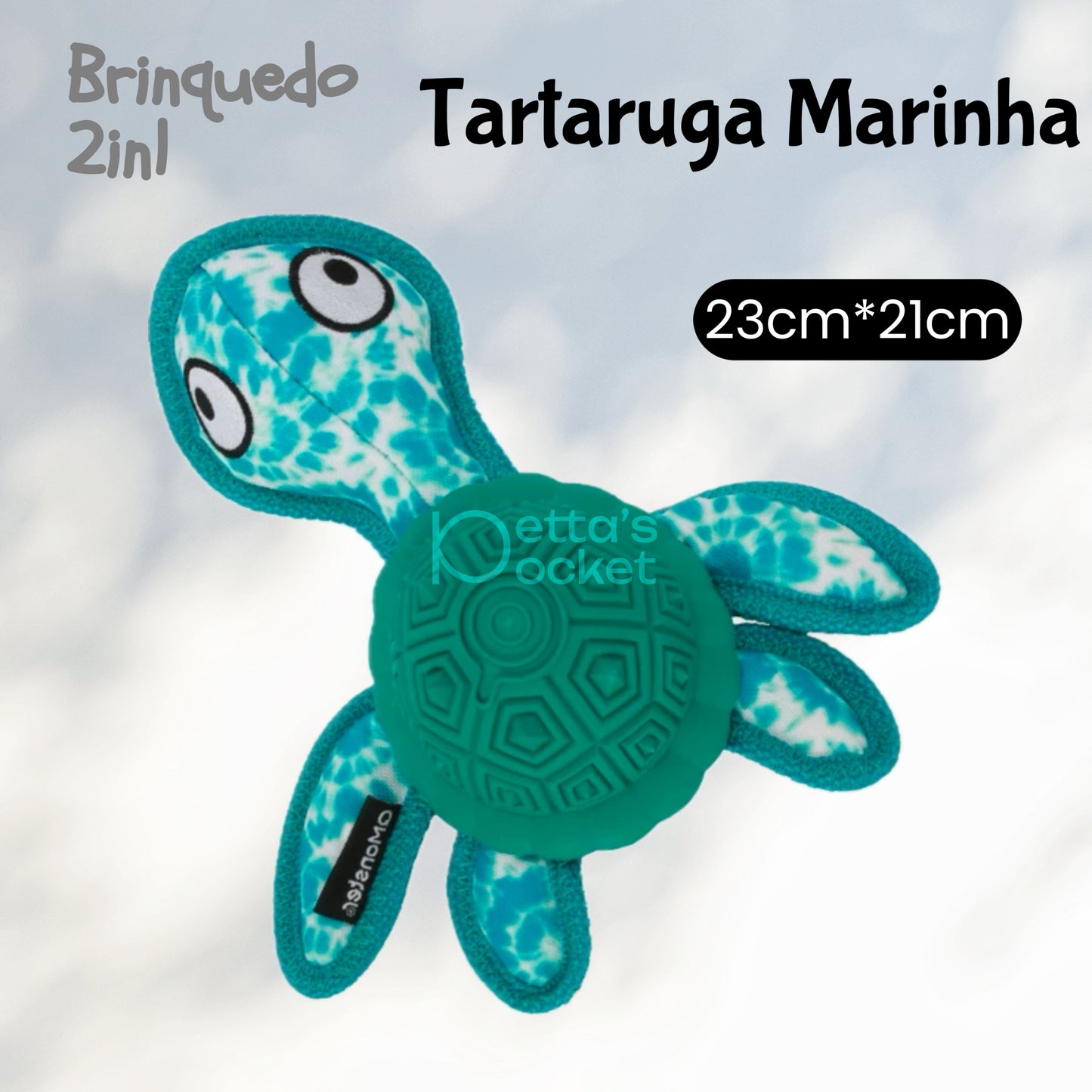 Qmonster Brinquedo para cachorro - Tartaruga Marinha 2in1 brinquedo e dispensador de pesticos