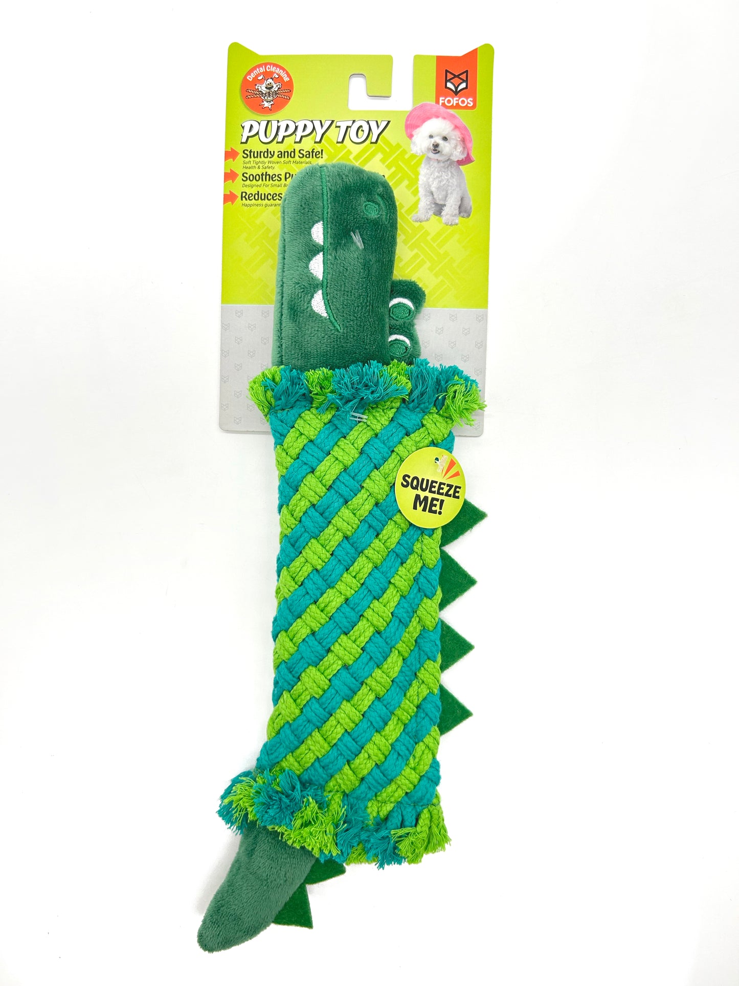FOFOS Brinquedos para Cães - Animais de Tecelagem de Corda - Jacaré
