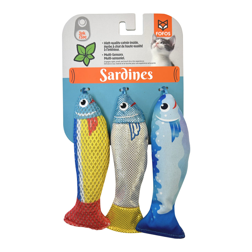 FOFOS Brinquedos para Gatos - Sardinhas c Catnip 3em1