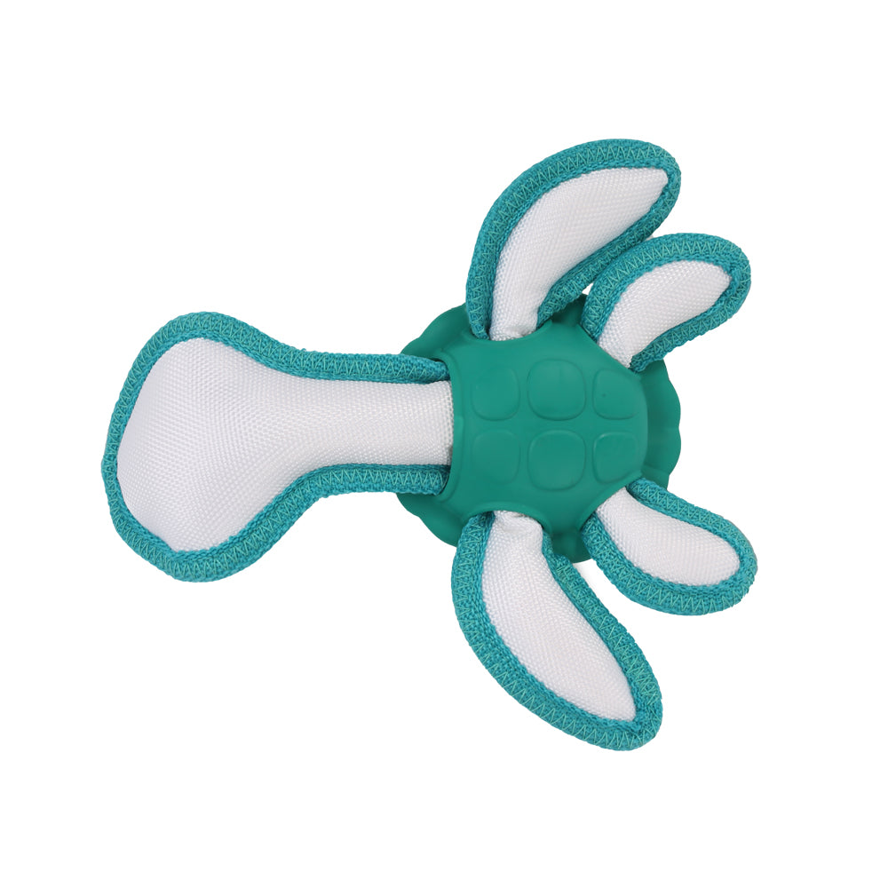 Qmonster Brinquedo para cachorro - Tartaruga Marinha 2in1 dispensador de pesticos - Verde