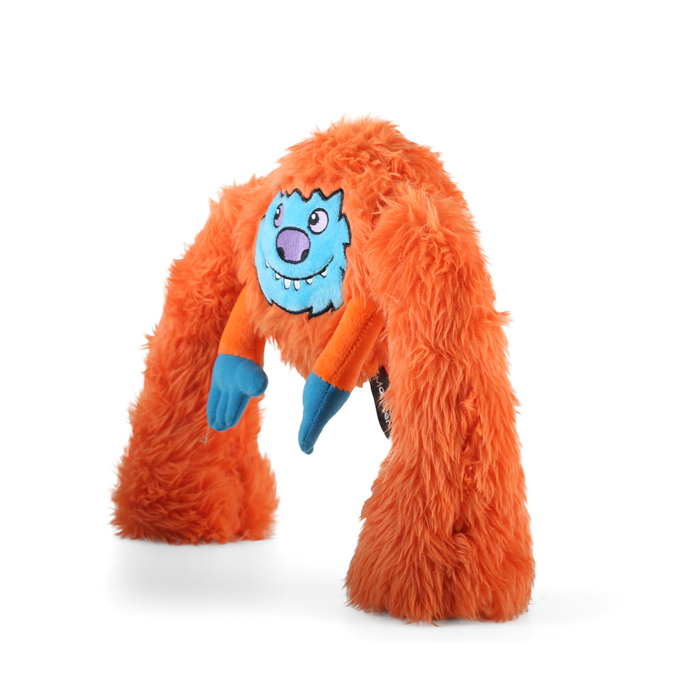 Qmonster Brinquedo para cachorro - 2in1 King Kong Pelúcia com Bola - Laranja
