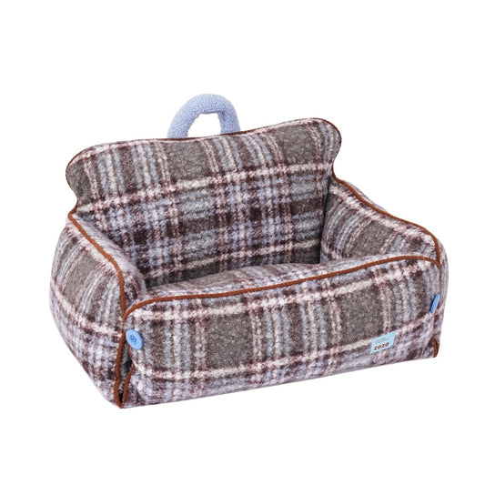 Cama Sofa para pets Vintage Xadrez Lateral Retrátil - zeze