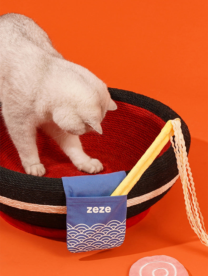 Arranhador 7em1 zeze Yummy Ramen Cama Para Gatos