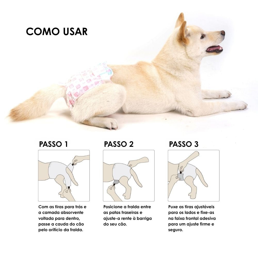 Fralda Higiênica Diapers para Cães Fêmeas S 18Unidades- FOFOS