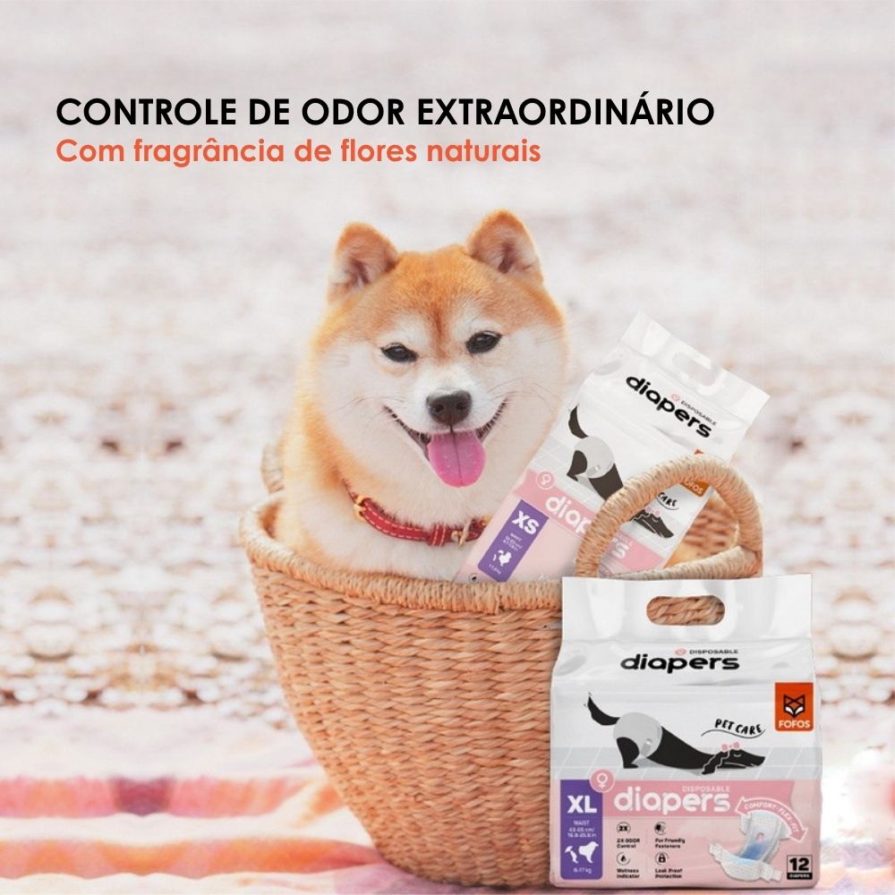 Fralda Higiênica Diapers para Cães Fêmeas M 16Unidades- FOFOS