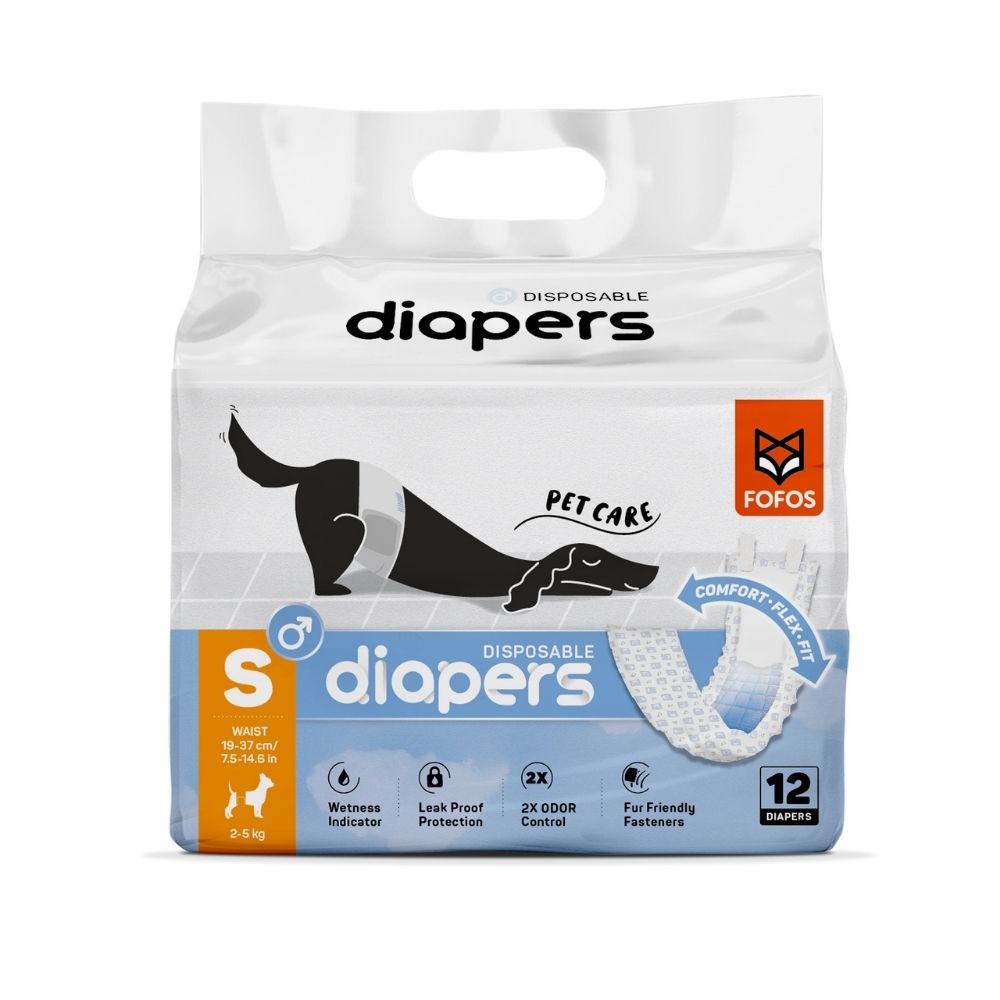 Fralda Higiênica Diapers para Cães Machos S 12Unidades- FOFOS