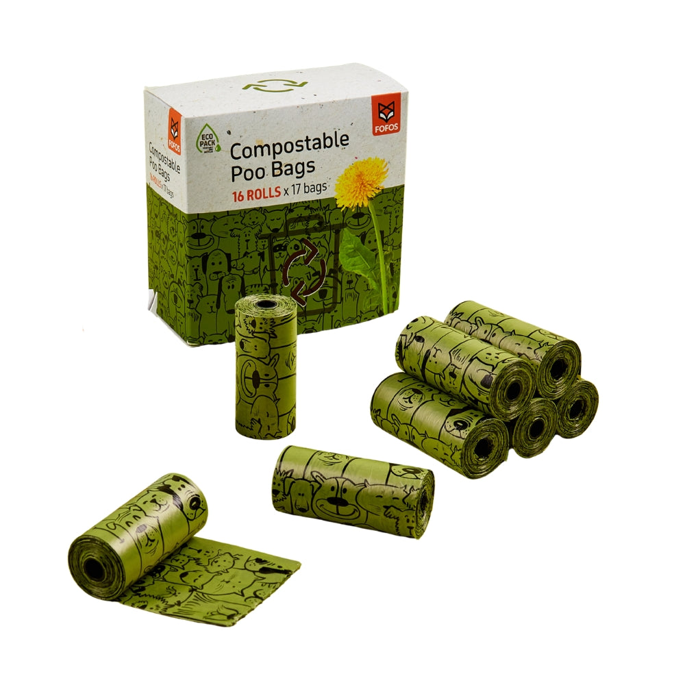 Refil de Saquinhos Cata Caca Compostável 17uni*16rolos - FOFOS