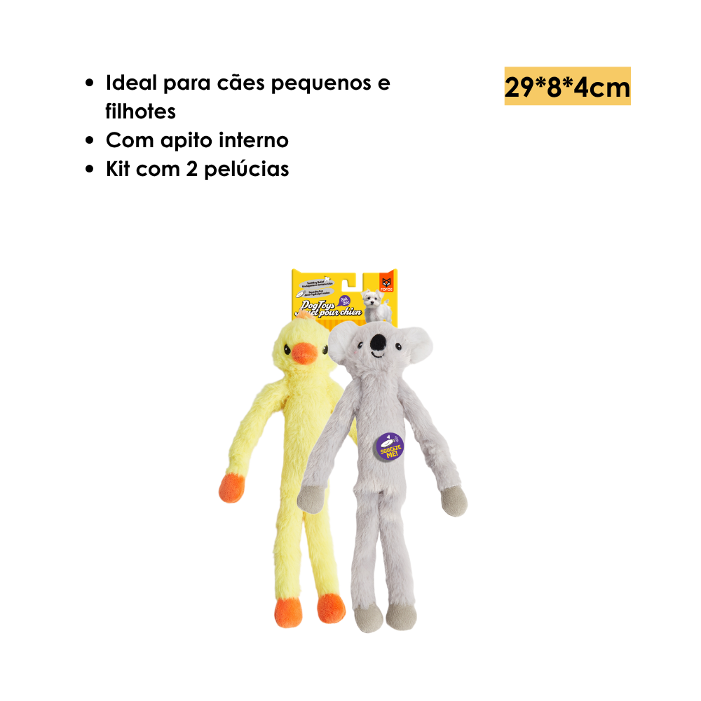 Brinquedo Pelúcia Bons Amigos Pato&Coala 2pcs - FOFOS