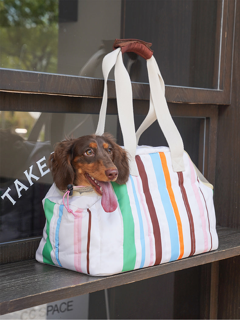 Bolsa de Transporte para pets zeze - Listras Bege Clarinho