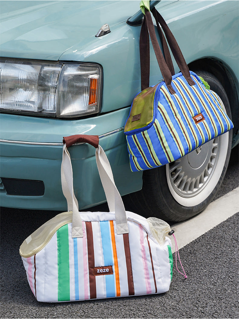 Bolsa de Transporte para pets zeze - Listras Bege Clarinho