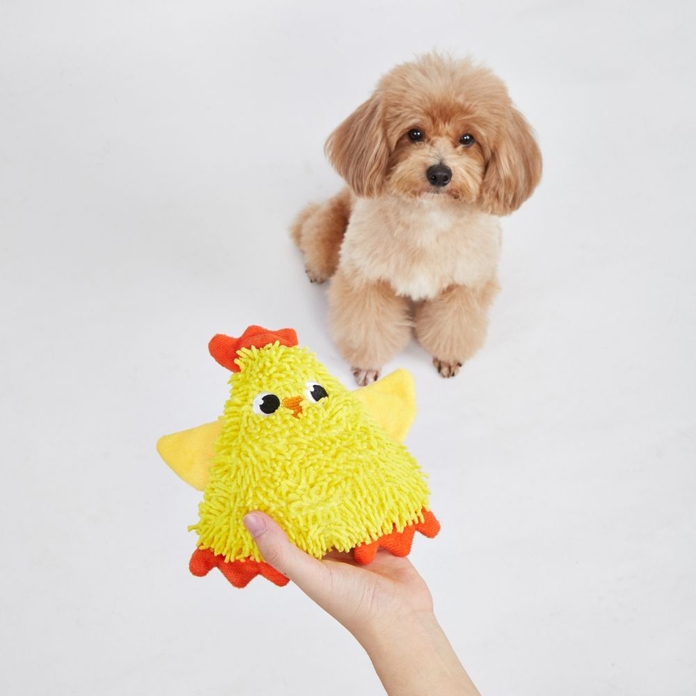 Brinquedos Pelúcia Chenille Tough para Puppies Galinha - FOFOS