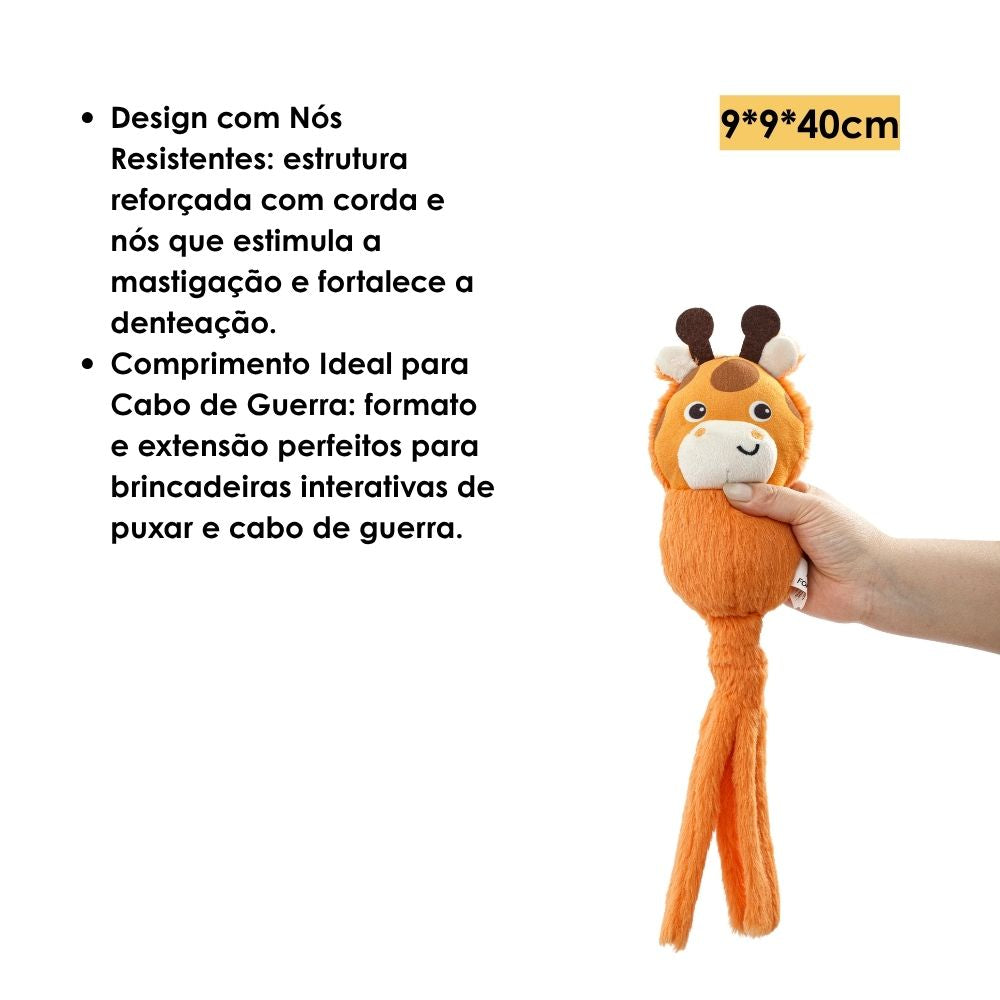 Brinquedo Pelúcia Animais de Corda Girafa - FOFOS