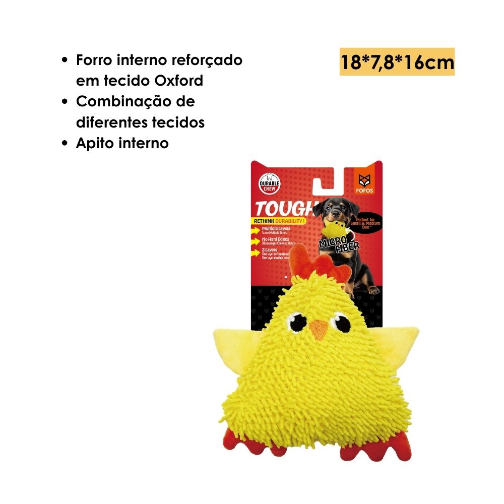 Brinquedos Pelúcia Chenille Tough para Puppies Galinha - FOFOS